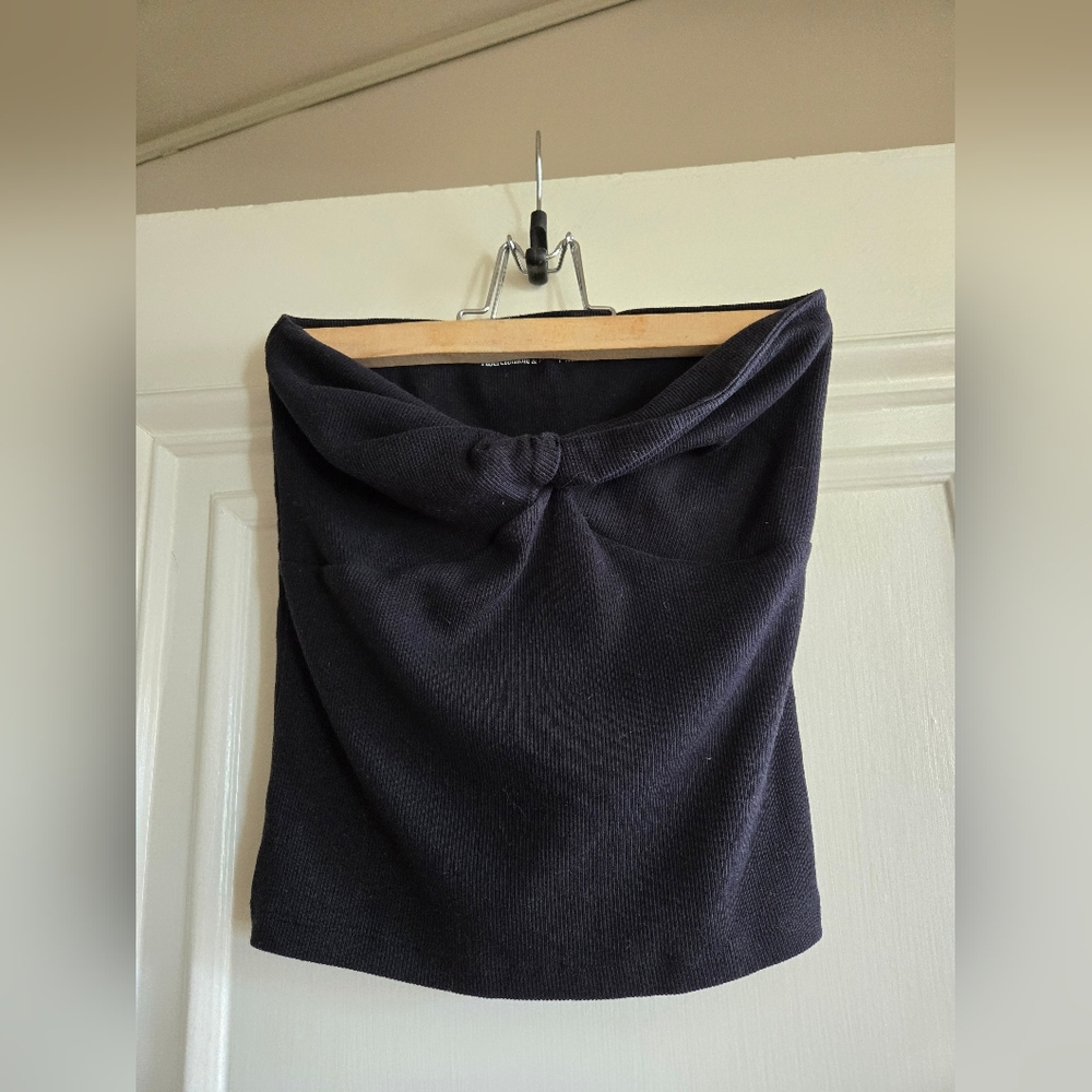 Abercrombie and Fitch Black Twist Front Tube Top